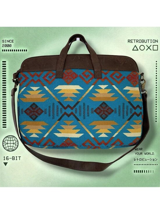 Pendleton Other - Pendleton Aztec Wool Laptop Bag Blue Large